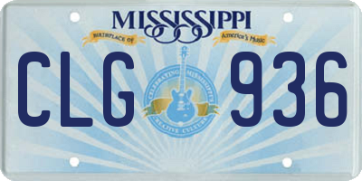 MS license plate CLG936