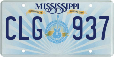 MS license plate CLG937