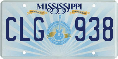 MS license plate CLG938