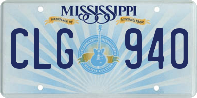MS license plate CLG940