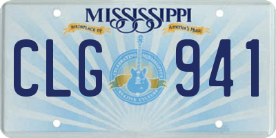 MS license plate CLG941