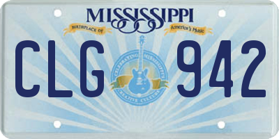 MS license plate CLG942