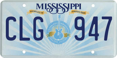MS license plate CLG947