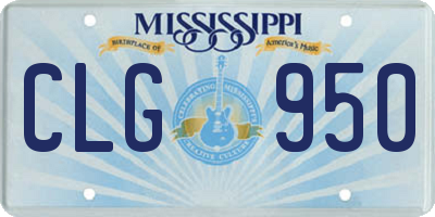MS license plate CLG950
