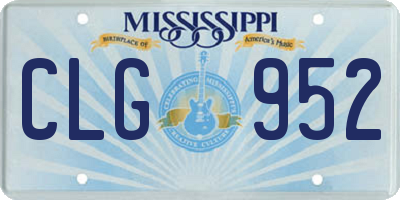 MS license plate CLG952