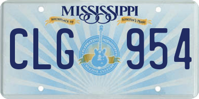 MS license plate CLG954