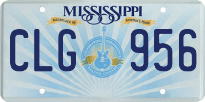 MS license plate CLG956