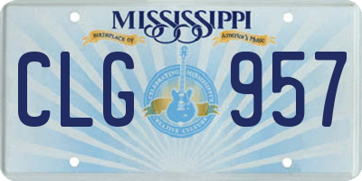 MS license plate CLG957