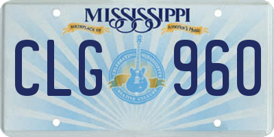 MS license plate CLG960