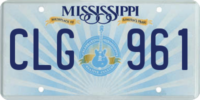 MS license plate CLG961