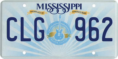 MS license plate CLG962