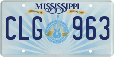 MS license plate CLG963
