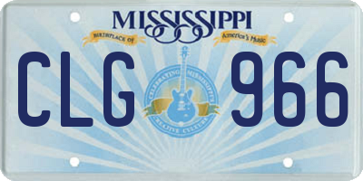 MS license plate CLG966