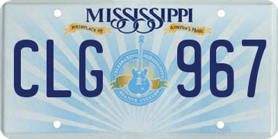 MS license plate CLG967