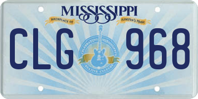 MS license plate CLG968