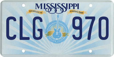 MS license plate CLG970