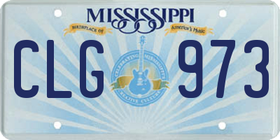 MS license plate CLG973