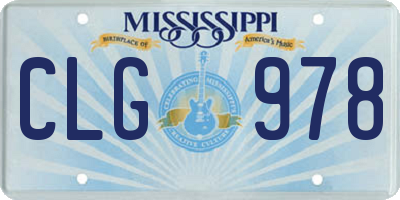 MS license plate CLG978