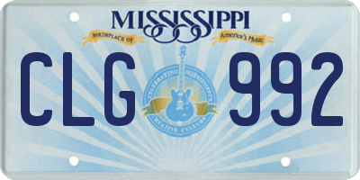 MS license plate CLG992