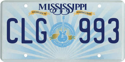 MS license plate CLG993