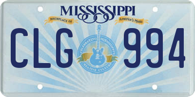 MS license plate CLG994