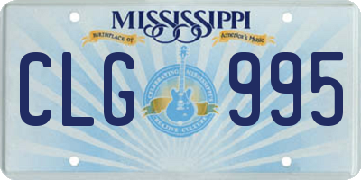 MS license plate CLG995