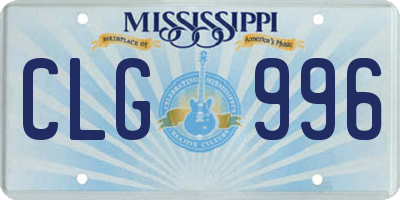MS license plate CLG996