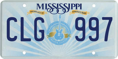 MS license plate CLG997