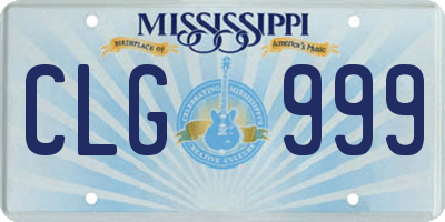 MS license plate CLG999
