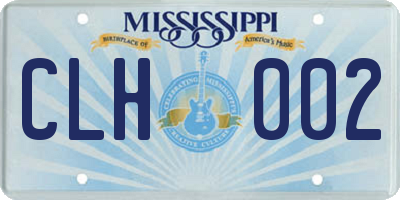 MS license plate CLH002