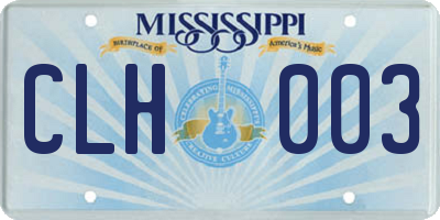 MS license plate CLH003