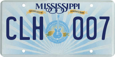 MS license plate CLH007
