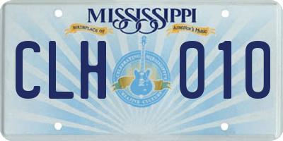MS license plate CLH010