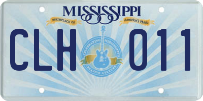 MS license plate CLH011
