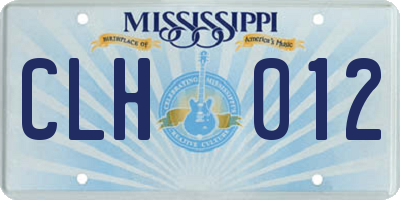MS license plate CLH012