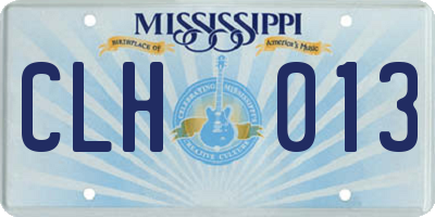 MS license plate CLH013