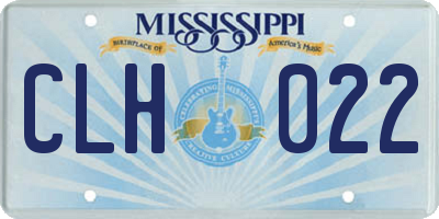 MS license plate CLH022