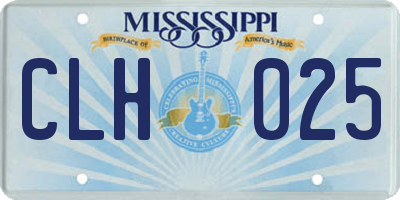 MS license plate CLH025
