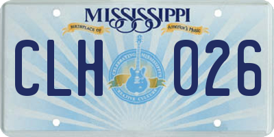 MS license plate CLH026