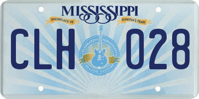 MS license plate CLH028