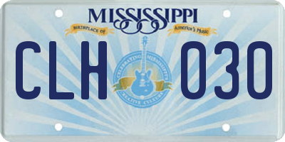 MS license plate CLH030