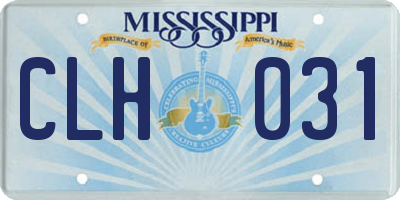 MS license plate CLH031