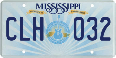 MS license plate CLH032