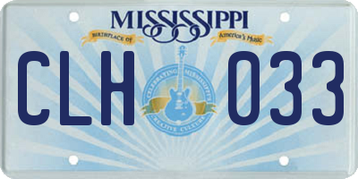 MS license plate CLH033