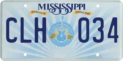 MS license plate CLH034