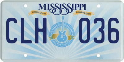 MS license plate CLH036