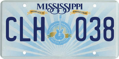 MS license plate CLH038