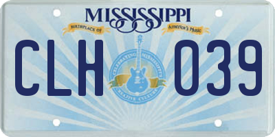 MS license plate CLH039