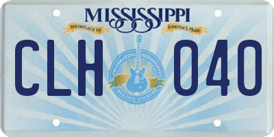 MS license plate CLH040
