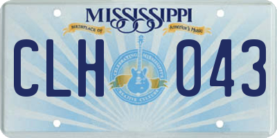 MS license plate CLH043